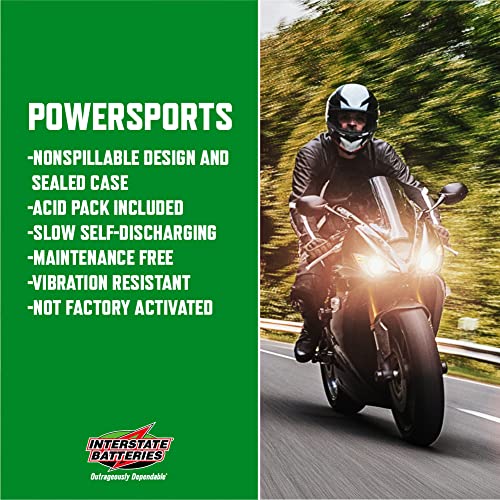 Interstate Batteries Ytx16-Bs 12V 14Ah Powersports Battery (Xtx16-Bs) Ibx Rechargeable Agm Replacement Battery For Atv, Motorcycle, Scooter #TOP4