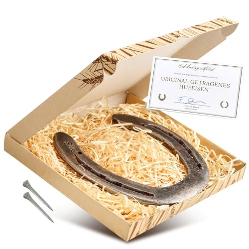 PURAJA Fer à Cheval Cadeau | Véritable Fer à Cheval porté | Porte-Bonheur pour Un Anniversaire, Un emménagement, Une fête, Un Mariage, Un baptême ou Une...