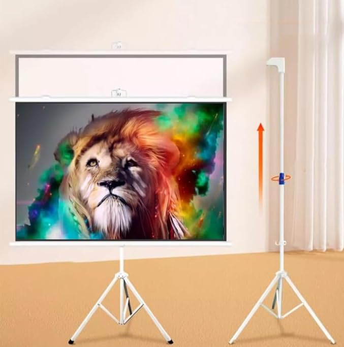 Pantalla de proyector con soporte de 40 pulgadas y tripode HD 16:9 blanco