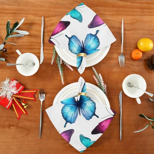 Servilletas de Tela con Mariposas Multicolor Set de 6 miniatura 5