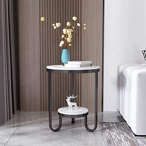 Table basse ronde gain de place double couche pour optimiser le salon