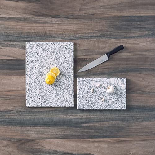 12"X16" Natural Granite Chopping Board (White), By Home Basics | Cutting Boards For Kitchen | Kitchen Serving Boards With Non-Skid Feet | For Veggies, Meats, And Dough Preparation #TOP3