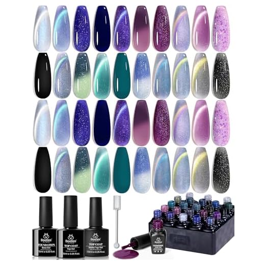 Beetles Chameleon Gel Polish Set - Stellar Mirage Collection, 20 Color-Shifting Cat Eye & Temperature Changing Gel Polishes, Magnetic Jelly Nails, Soak Off UV LED Nail Art Kit for DIY Manicure Lovers