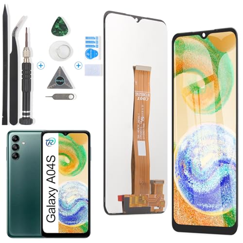 RongZy Pantalla para Samsung Galaxy A04S A047F Táctil LCD de Repuesto Ensamblaje Digitalizador Reemplazo para Samsung A04s con Herramientas de Reparación(Negro)