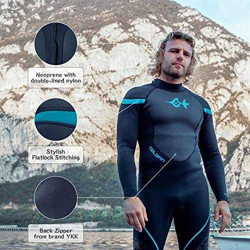 Goldfin Mens Wetsuit, 3Mm Wet Suits Full Body Neoprene Diving Suit Back Zip For Water Sports Kayakboarding Surfing Snorkeling Swimming X-Large #TOP5