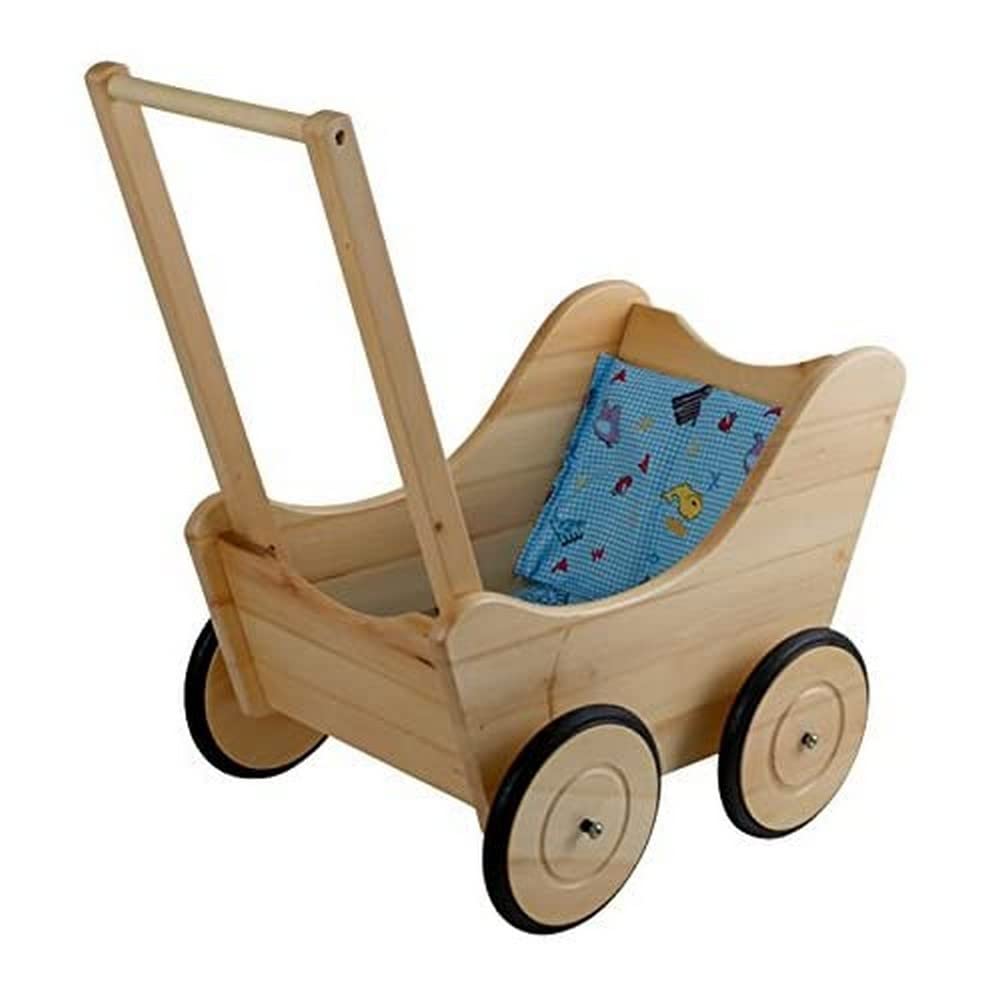 small foot 7286 Puppenwagen „Nostalgie“ aus Buchenholz, mit Gummireifen für leise Laufgeräusche