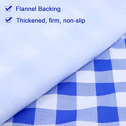 3Pcs Set Picnic Tablecloths And Bench Covers Fitted Table Clothes For 6 Foot Rectangle Tables 30X72In Vinyl Flannel Backing Table Covers With Elastic Edges For Outdoor Patio(Blue White Checkered) #TOP2