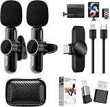 SMEIWANR Wireless Microphone for iPhone Android Camera, Mini Lapel Microphone Mic, Phone Microphone