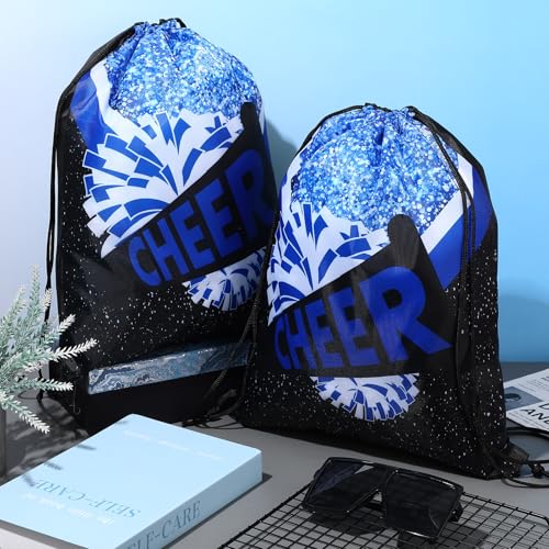 Image of SATINIOR 20 Pcs Cheer Bags Bulk Cheer Drawstring Backpacks Cheerleader Bags Cheerleading Gift for Cheerleaders(Royal Blue)