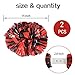 Hooshing 2PCS Cheerleading Pom Poms Black and Red Professional Cheering Pom Poms with Baton Handle for Cheer Squad Team Sports Spirited Party Dance Training