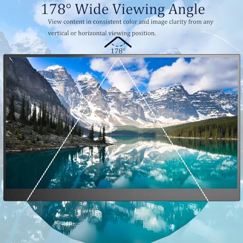 Image of Portable Monitor, 15.6 Inch FHD 1080P 60Hz Second External Monitor | IPS USB-C HDMI Portable Computer Monitor with Kickstand, Speakers, VESA Mountable, Travel External Second Screen for Phone