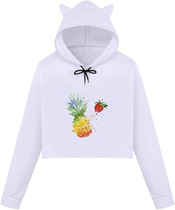 pineapple cropped moletom com capuz