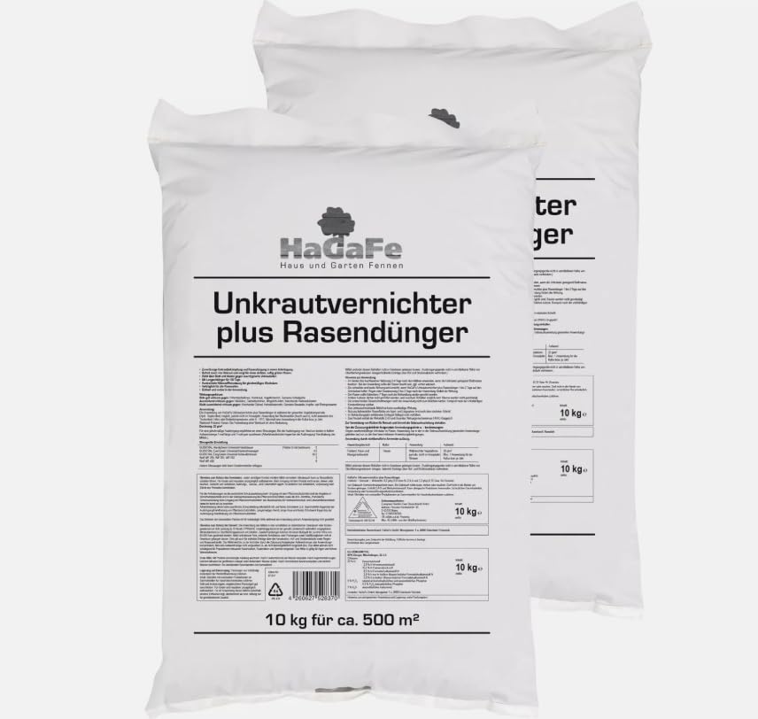 Unkrautvernichter plus Rasendünger Dünger mit UV NPK Volldünger 20 kg (2 x 10 kg)