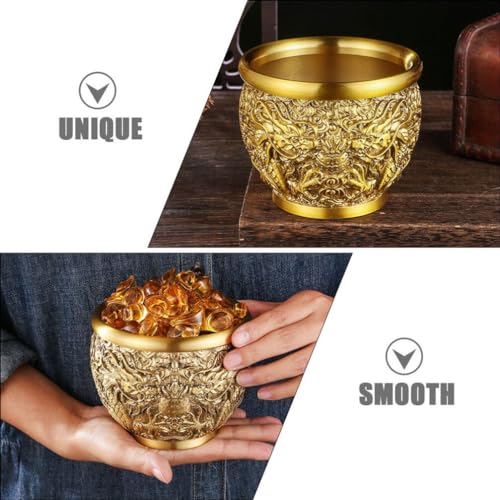 Cuenco de feng shui de latón dorado PRETYZOOM de estilo chino 8