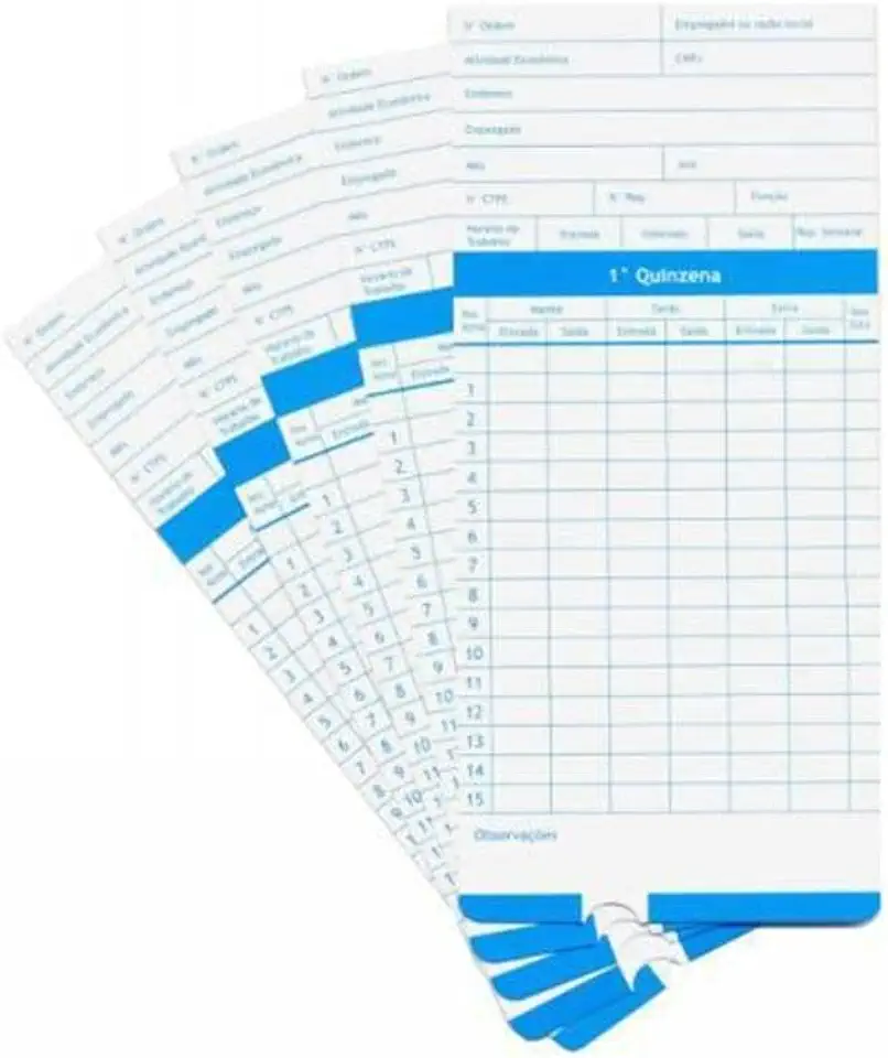 Cartão Ponto para Relógio Cartográfico - 500 Unidades