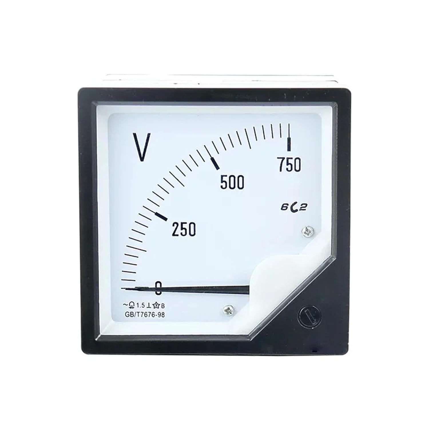 DC Analog Pointer Meter 5V 10V 15V 30V 75V 100V -1000V Square 6C2-V 80 * 80mm Voltmeter 1Pcs(50V)