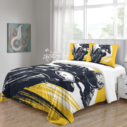 Housse de couette moto 3D cadeau idéal pour lit enfant et ado en microfibre - 5