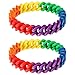 Produktbild 2 Stück Geflochtene Silikon Regenbogen Armband Silikon Armband Regenbogen Armbänder Zubehör für Stolz