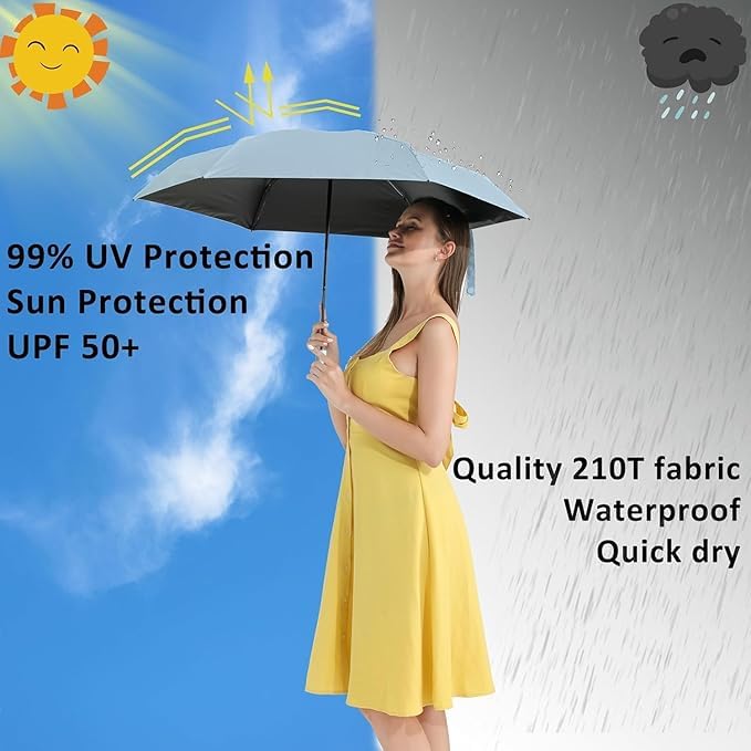 Image of TEKCOOL Umbrella, UV Big Size Umbrella for Sun Protection Rain Windproof Strong Large 3 Fold For Men Women Kids Boys Girls Perfect & Stylish Windproof & Compact''