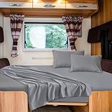 SPRINGSPIRIT RV Queen Sheets, Super Soft RV Short Queen Sheets for RV Camper, 4 Piece Bed Sheets Set Deep Pockets, Extra Soft and Breathable Bedding Sheets, Grey