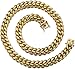 WXP 18K Gold Plated Curb Cuban Link Chain Necklace or Bracelet for Men Women 6/8/10/12/14/18mm Heavy Duty Stainless Steel Gold Chain Jewelry (6mm,8.5inch)