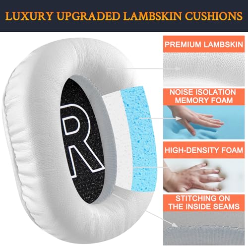 Image of SOULWIT Earpads Replacement for Logitech G Pro, G Pro X, G Pro X 2, G Pro X SE Headphones, Ear Pads Cushions with Soft Protein Leather and High-Density Memory Foam - White