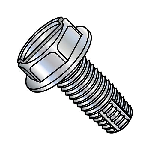 1/2-13X1 Slotted Indented Hex Washer Thread Cutting Screw Type F Fully Threaded Zinc and (Pack Qty 250) BC-5016FSW by Shorpioen