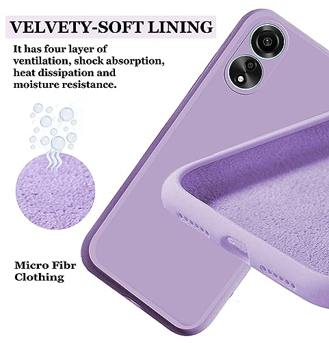 Image of A rtistque Liquid Silicone Back Cover Case for Oppo A78 5G Shockproof TPU Soft Flexible with Camera Protection - Purple