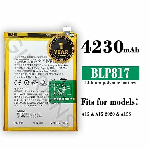 Image of Original BLP817 Battery for Oppo A15 / A3s /A15 2020 /A15S Battery with 1 Year Warranty** (BB154)