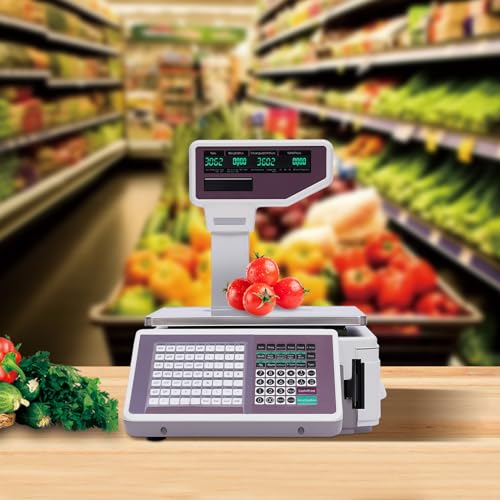 Báscula digital con impresora y cálculo de precio 66 lb miniatura 2
