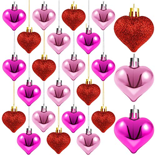 Bolas de corazón para el día de San Valentín, decoración del hogar, 24 unidades Cover