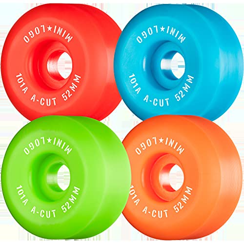 Mini Logo Skateboards A-Cut Green/Red/Blue/Orange Skateboard Wheels - 52mm 101a (Set of 4)