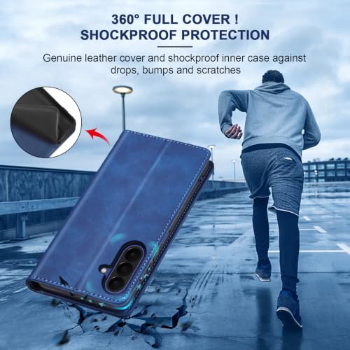 Image of Jasonyu Flip Wallet Case for Samsung Galaxy A27,Blue