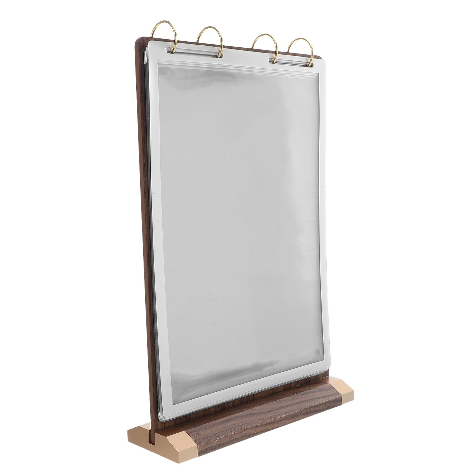 Soporte para Menú Abatible de Madera de Nogal A4 Exhibidor de Mesa de 6 Páginas para Restaurantes y Cafeterías Base Estable para Carteles y Menús de Papel