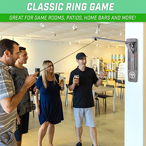Image of GoSports Hook 21 Wall Mounted Ring Swing Game with Foldable Arm - Play Indoors or Outdoors