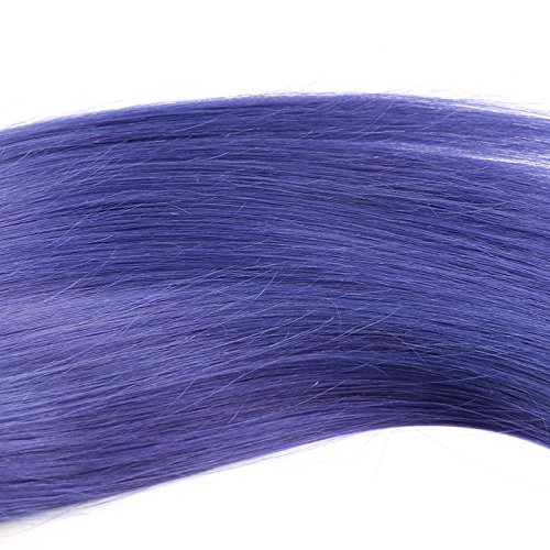 Remy Brazilian Human Hair Weave Straight Hair Extensions Blue Color 1 Bundle 16 inch