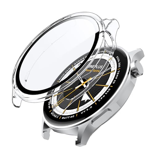 Lemxiee Cover per OnePlus Watch Lite & OPPO Watch S Case con Pellicola Vetro Temperato