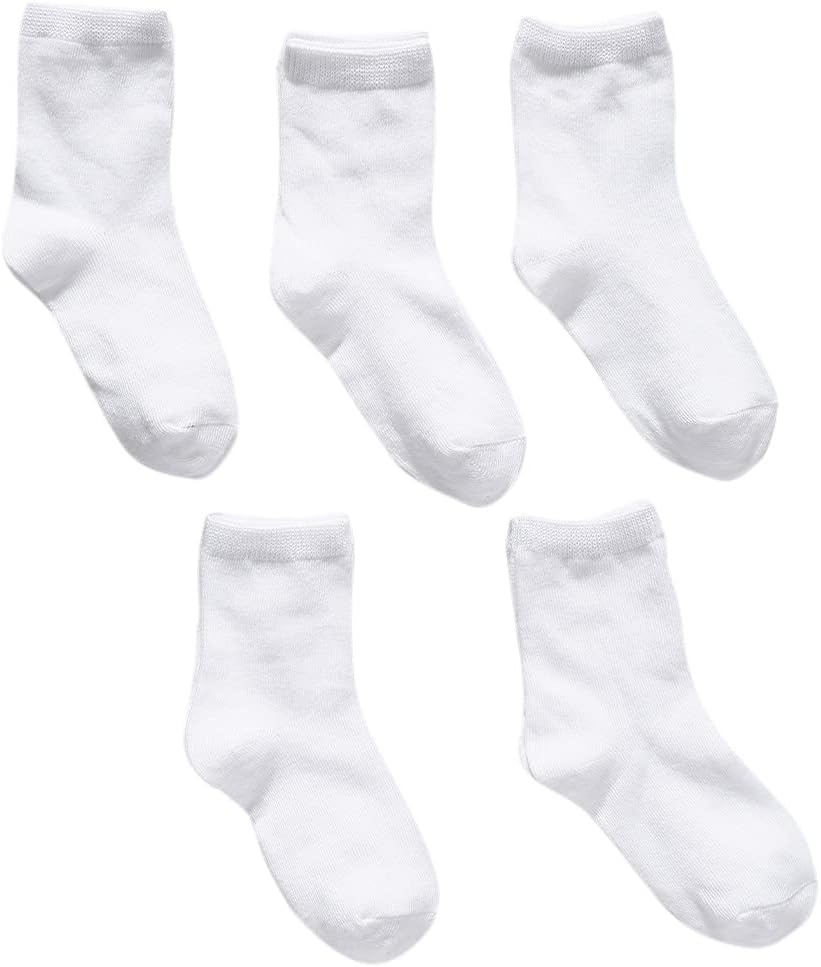 Sock,5 Pairs Kids White Sock Baby Boy Girl Solid Breathable Cotton Sport Unisex Kids Child Socks Cotton Uniform Socks