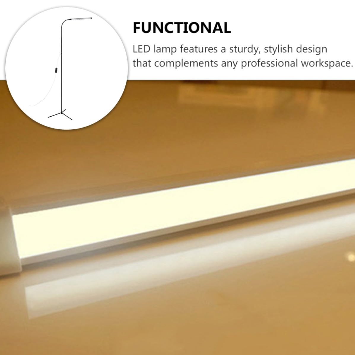 Mikikit Lampada da Terra LED a Collo D’oca Dimmerabile con Clip, Lampada da Lettura da Scrivania, Nero, Alluminio e Ferro, Luce Antiriflesso senza Sfarfallio