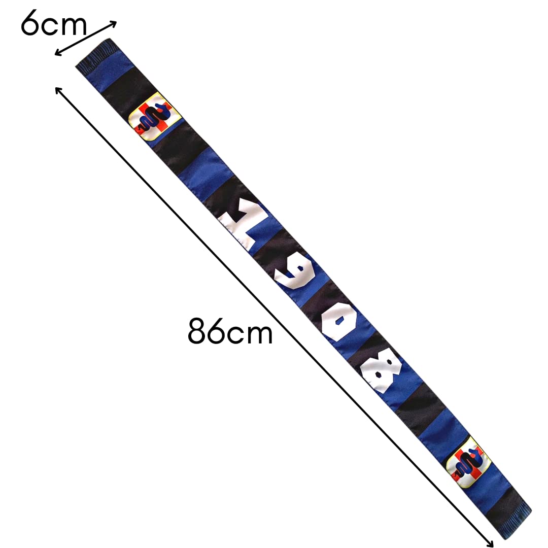 NARAMAKI® Attaches Inter 86 x 6 cm noires bleues – 3 bandes pour Tifo 1908 – Gadgets de football