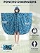 ANYOO Waterproof Rain Poncho Lightweight Reusable Hiking Hooded Coat Jacket for Outdoor Activities(Blue Flower) One Size