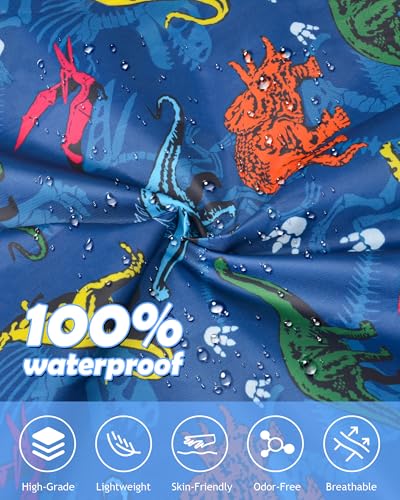Image of OlyPegic Kids Rain Poncho with Hooded Reusable Waterproof Lightweight Ponchos Kids Boy Girl Raincoat Outwear