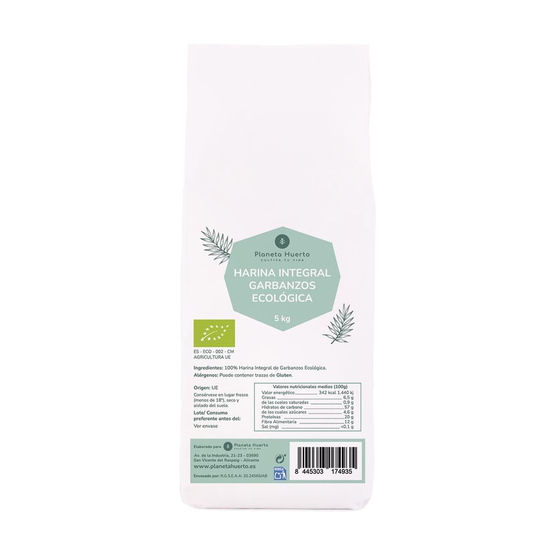 Harina Integral de Garbanzos Eco Planeta Huerto 5 Kg
