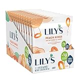 LILY'S Peach Rings, Gummy Sweets Bags, 1.8 oz (12 Count)
