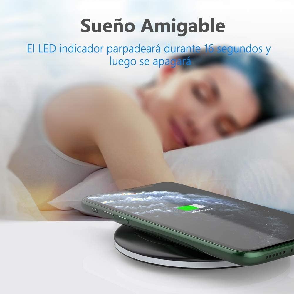 yootech Cargador Inalámbrico Rápido para iPhone 17 16 Pro Max/17 Air/Serie 14 13 12 11, 7.5W para iPhone 16e/XS/XR/X/8, Air-Pods Pro 3,10W MAX para Samsung Galaxy S23/S22/S21/S10E/S9 6