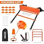 UZTUGG Soccer Training Equipment, Speed Agility Training Equipment for Youth Adults, 20ft Agility Ladder, 4 Hurdles, Jump Rope, 12 Cones, Running Parachute, Basketball Football Training Equipment - Image 3