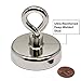 CMS MAGNETICS - (250-Pound Pull Force) 61mm Diameter Neodymium Cup Magnet with Eye Bolt | Strong, Stainless Steel | Fishing Magnet, Lifting, Science, Research, DYI