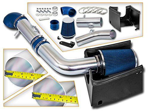 Cold Air Intake System with Heat Shield Kit + Filter Combo BLUE Compatible For 05-08 Ford F150 5.4L V8