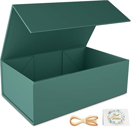 Miniatura 27 de Caja de Regalo Negra, 9.5x6x3'' Cajas de Regalo para Regalos con Tapas Cierre Magnético Rectangular Plegable para Caja de Propuesta de Padrino