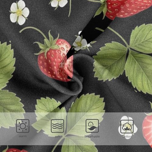 Underwear Girls, Red Strawberries Green Leaves Toddler Girl Panties, Cotton Underwear Girls, 2T–8 Years3